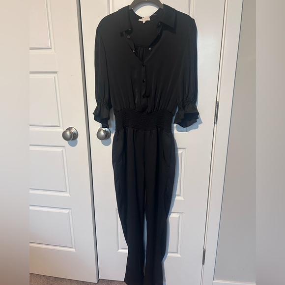 Ramy Brook Dina Short Sleeve Button Down Jumpsuit XS Black Luxury - Picture 7 of 12